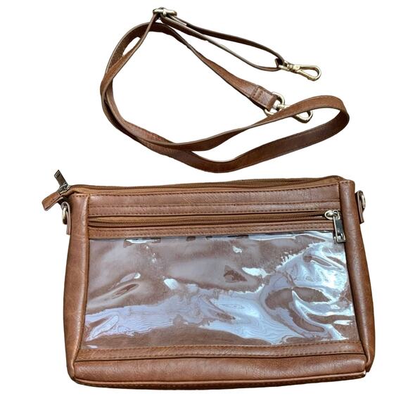 Lucky 7 crossbody display purse in cognac - Picture 2 of 8